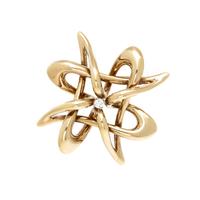 YELLOW GOLD AND DIAMOND PENDANT/BROOCH