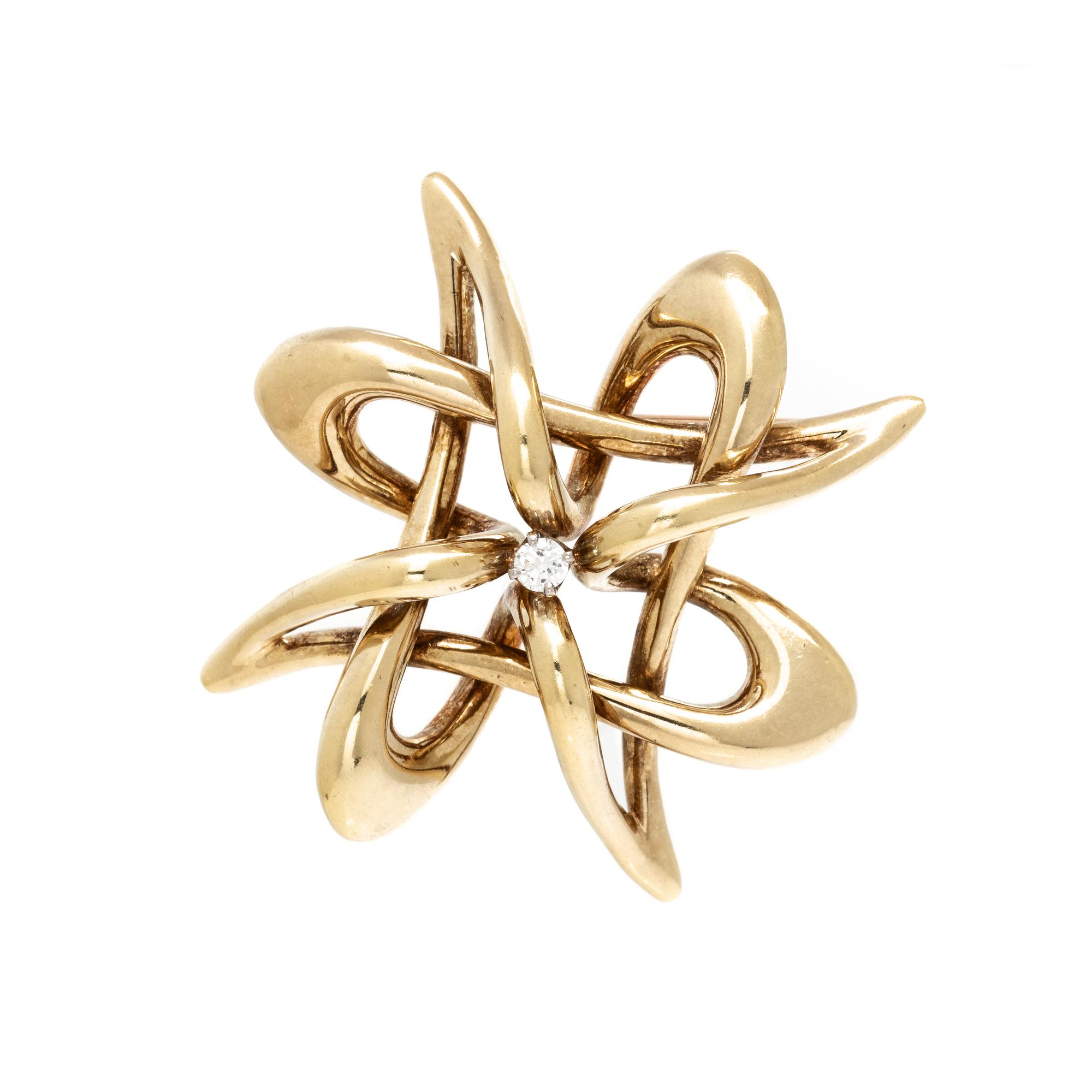 YELLOW GOLD AND DIAMOND PENDANT/BROOCH