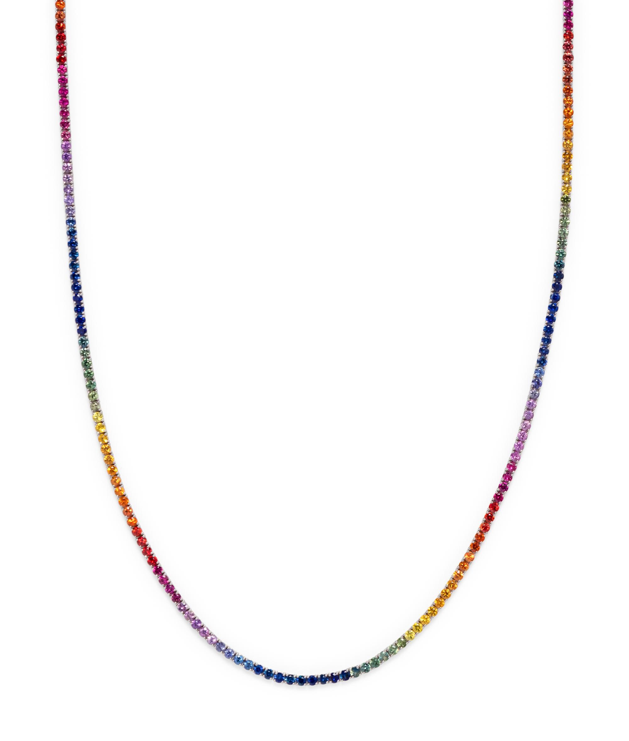 MULTICOLOR SAPPHIRE LONGCHAIN NECKLACE
