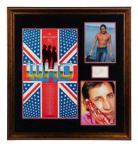 A Roger Daltrey and Pete Townshend Signed Autograph Who Presentation Formerly Displayed at Mike Ditka's Restaurant,