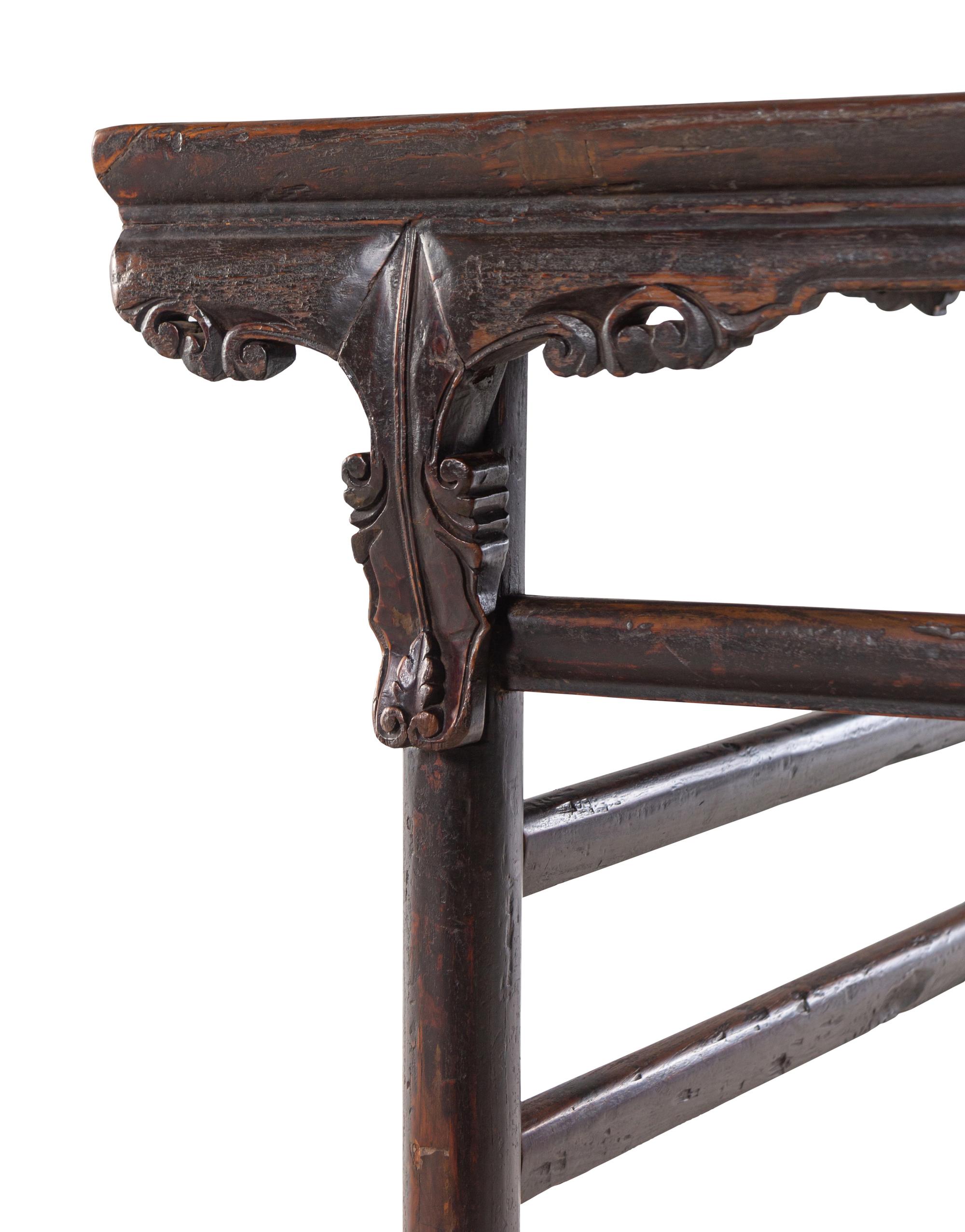 A Chinese Black Lacquered Softwood Wine Table, Jiuzhuo