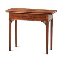 A Chippendale Figured Mahogany One-Drawer Card Table