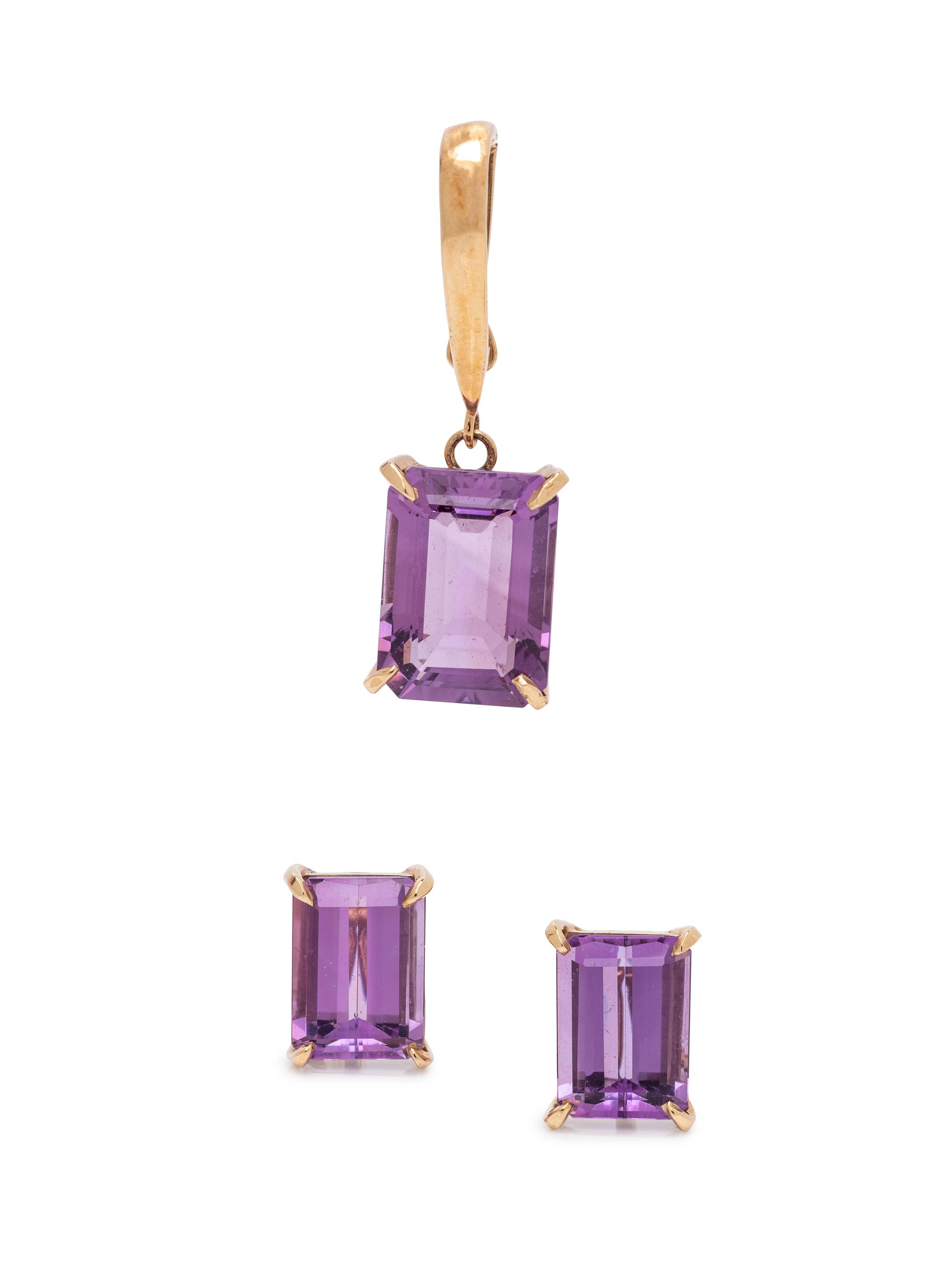 YELLOW GOLD AND AMETHYST SET
