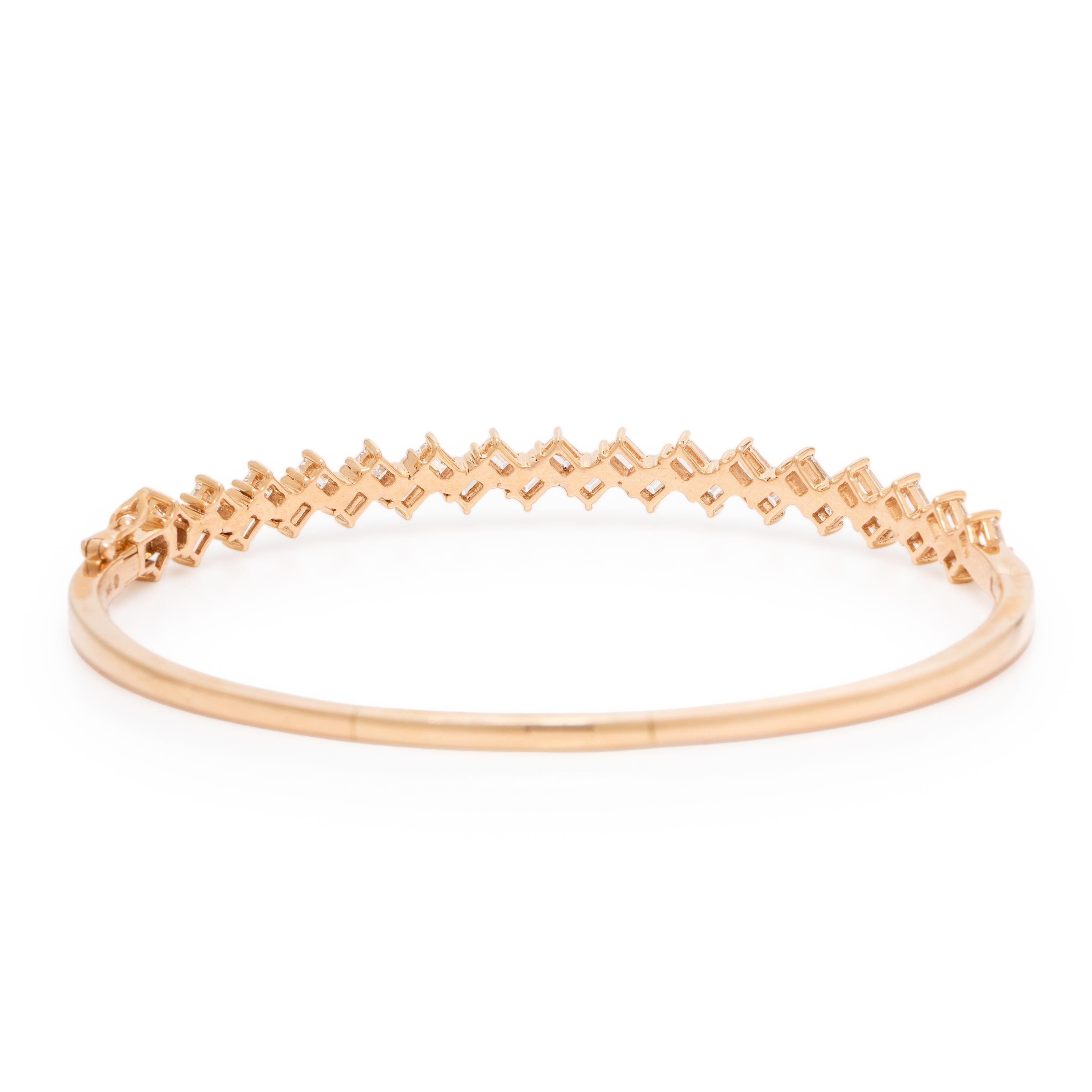 Diamond and Rose Gold Bangle Bracelet