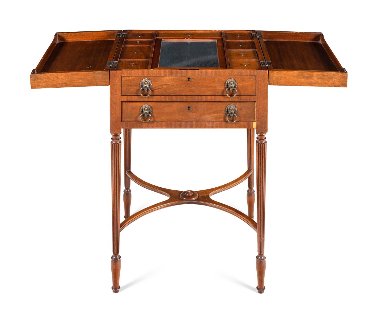 An Edwardian Mahogany Flip-Top Dressing Table