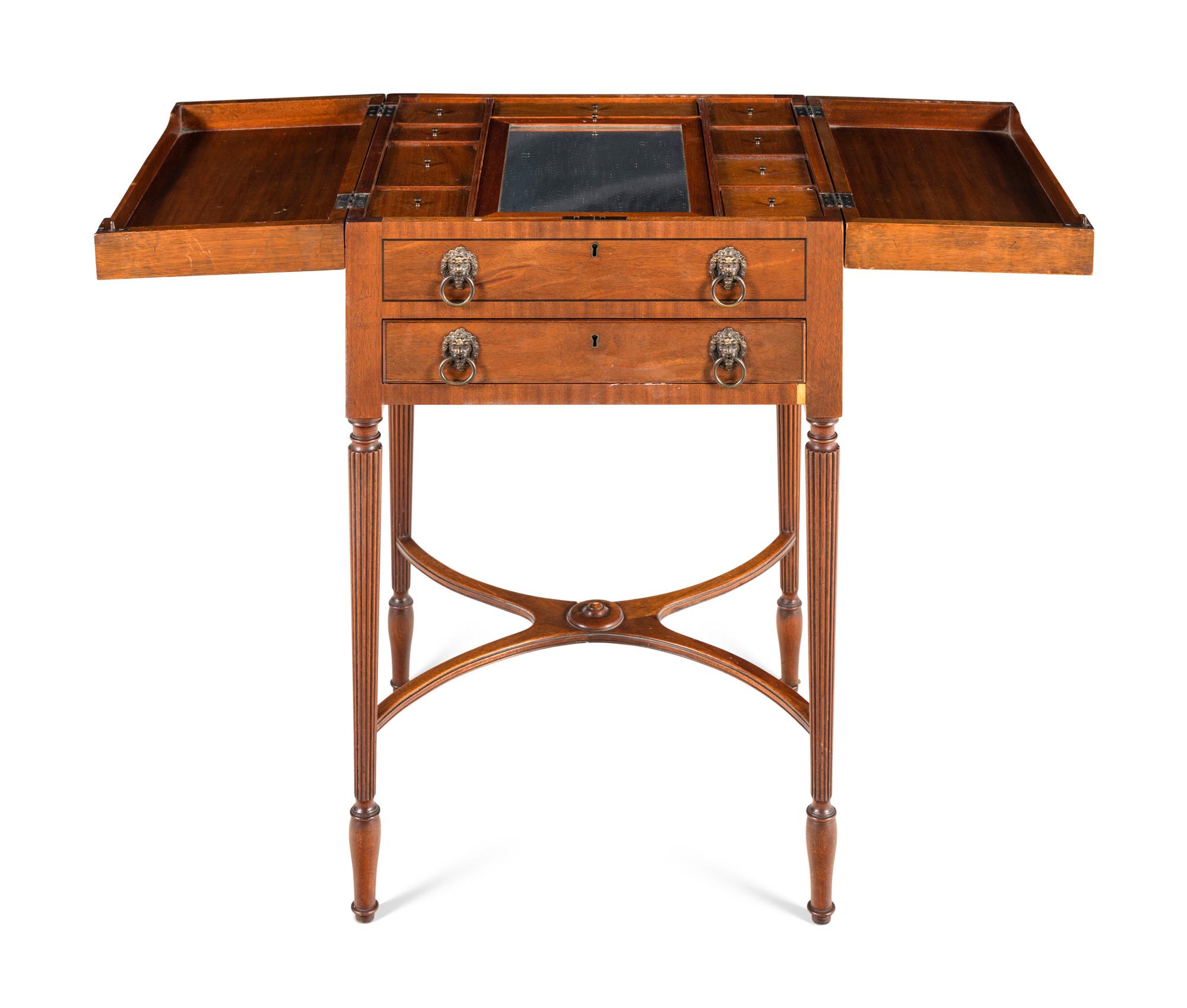 An Edwardian Mahogany Flip-Top Dressing Table