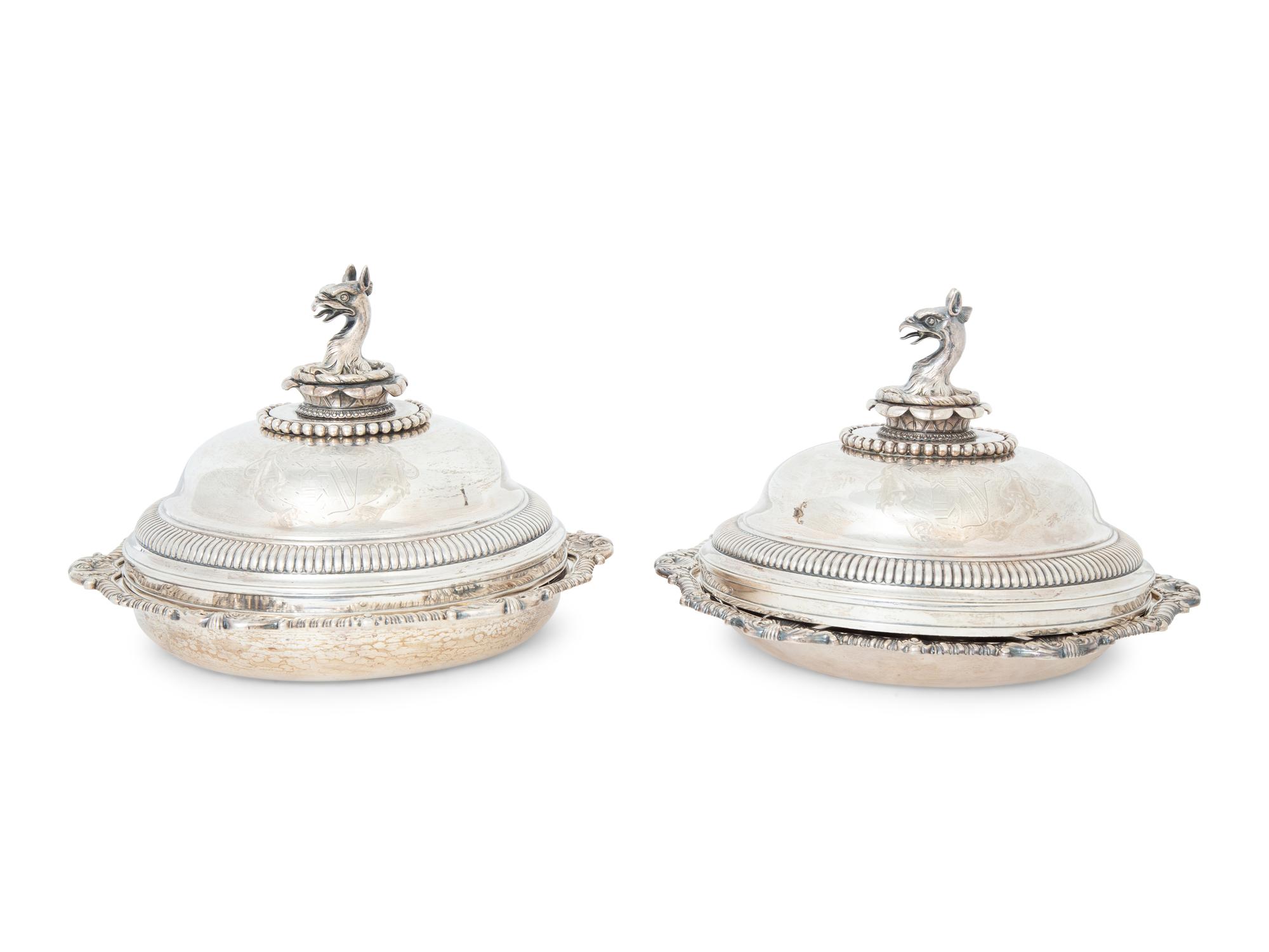 Two George III Silver Covered Entrée Dishes