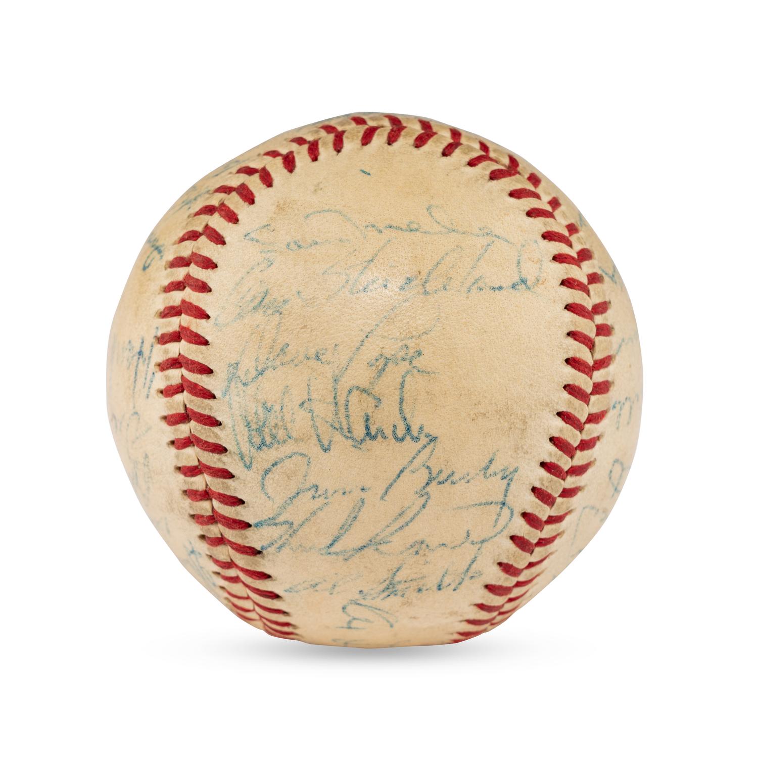 A 1956 Cleveland Indians Team Signed Autograph Baseball (PSA Letter of Authenticity),