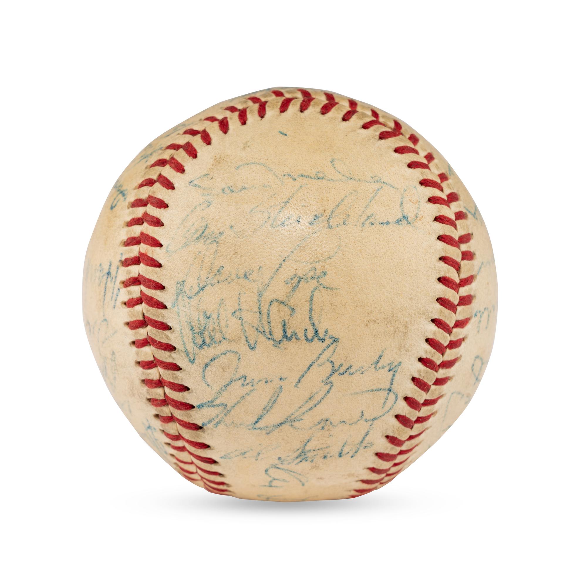 A 1956 Cleveland Indians Team Signed Autograph Baseball (PSA Letter of Authenticity),