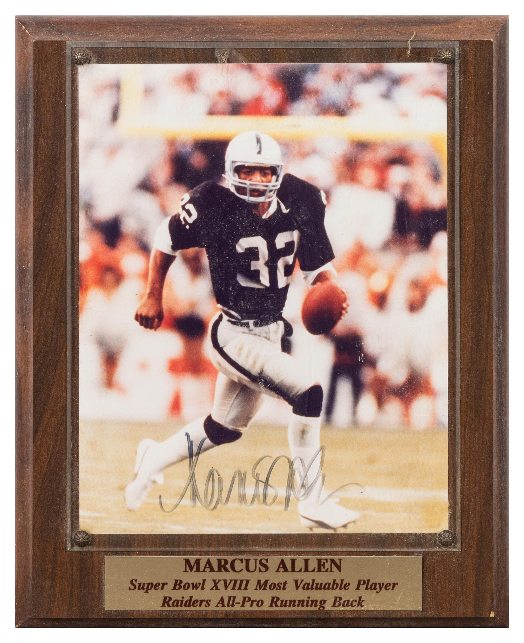 A Marcus Allen Autographed Photo Photo 10 x 8 inches.