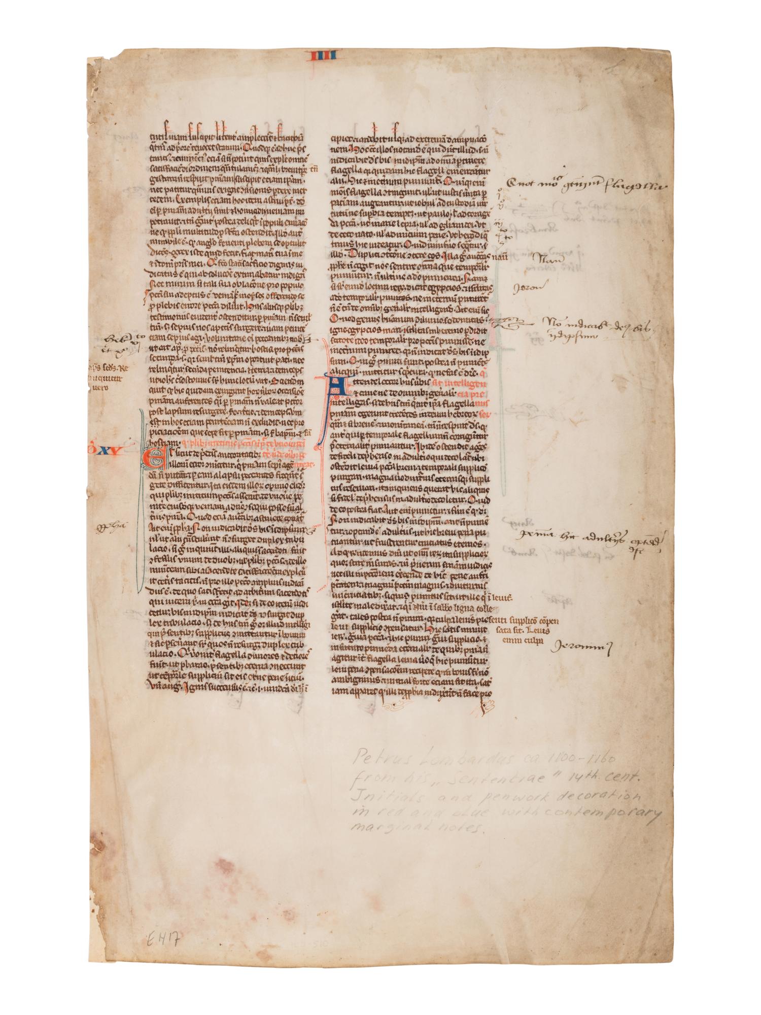 5 remarkable leaves illuminated from the late 13th to the late 15th century in France and England.