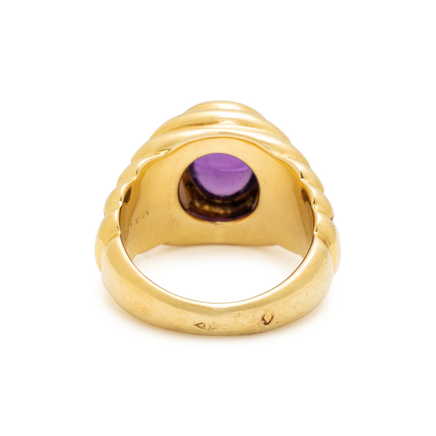 MAUBOUSSIN, AMETHYST AND MOTHER OF PEARL RING
