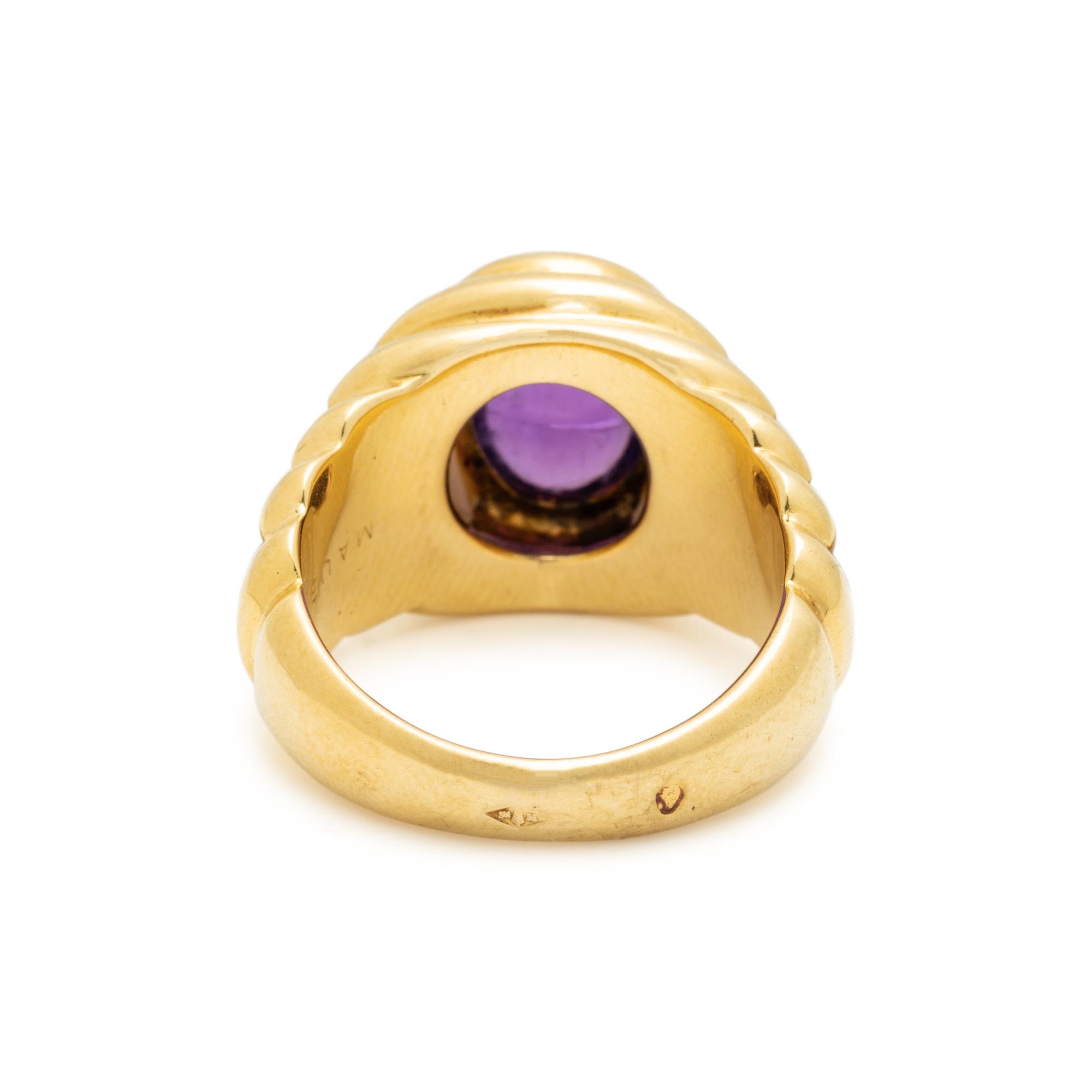 MAUBOUSSIN, AMETHYST AND MOTHER OF PEARL RING