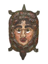 Four Mexican Copper Festival Masks