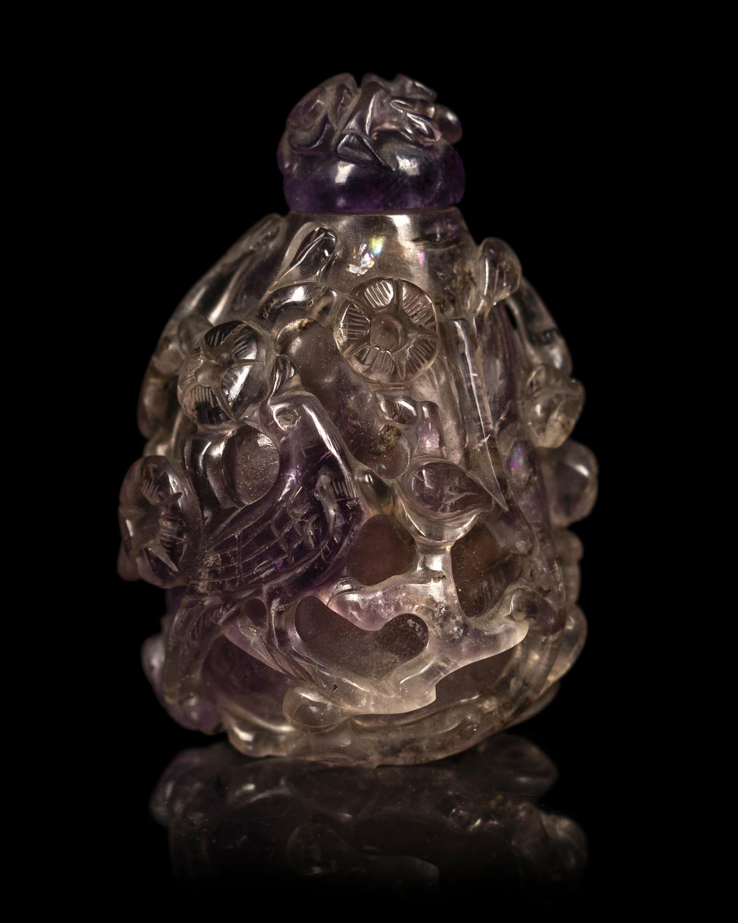 Three Chinese Hardstone Snuff Bottles