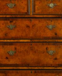 A Queen Anne Style Walnut Flat-Top Chest on Stand