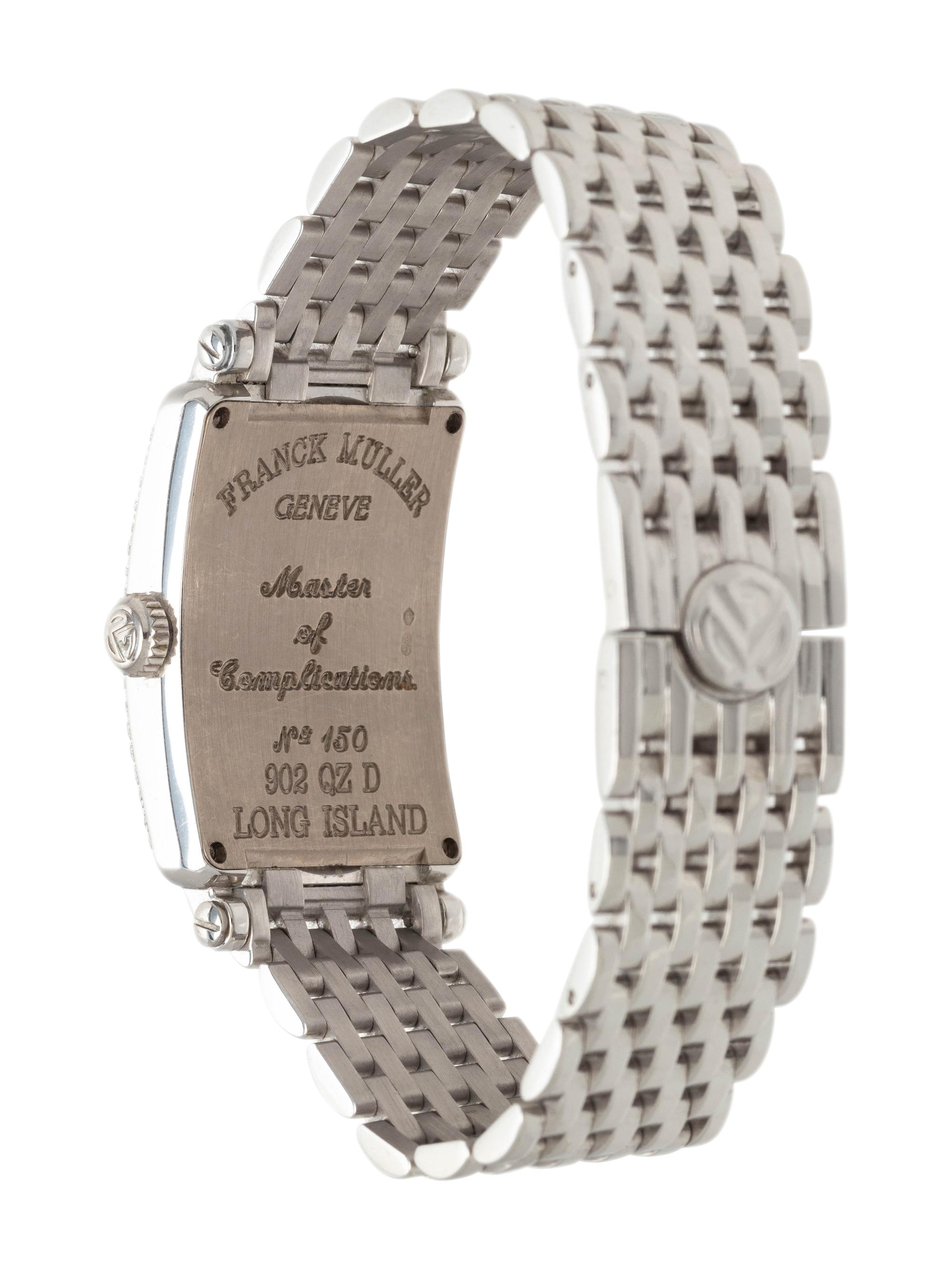 FRANCK MULLER, REF. 902QZD 18K WHITE GOLD AND DIAMOND 'LONG ISLAND' WRISTWATCH