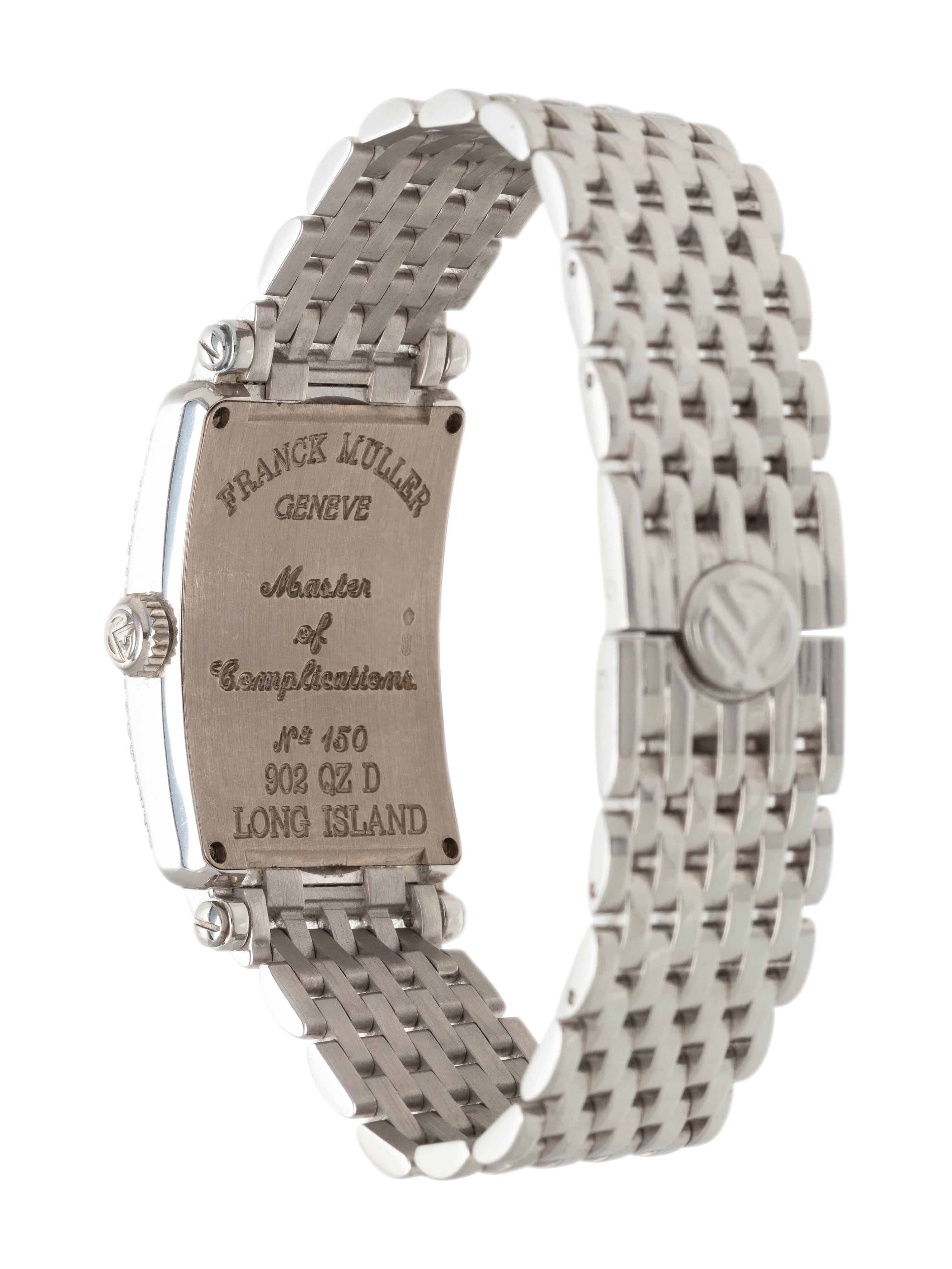 FRANCK MULLER, REF. 902QZD 18K WHITE GOLD AND DIAMOND 'LONG ISLAND' WRISTWATCH