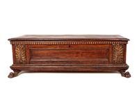 A Spanish Parcel Gilt Carved Walnut Chest