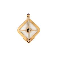 CARVED ROCK CRYSTAL, MULTIGEM AND DIAMOND PENDANT/BROOCH