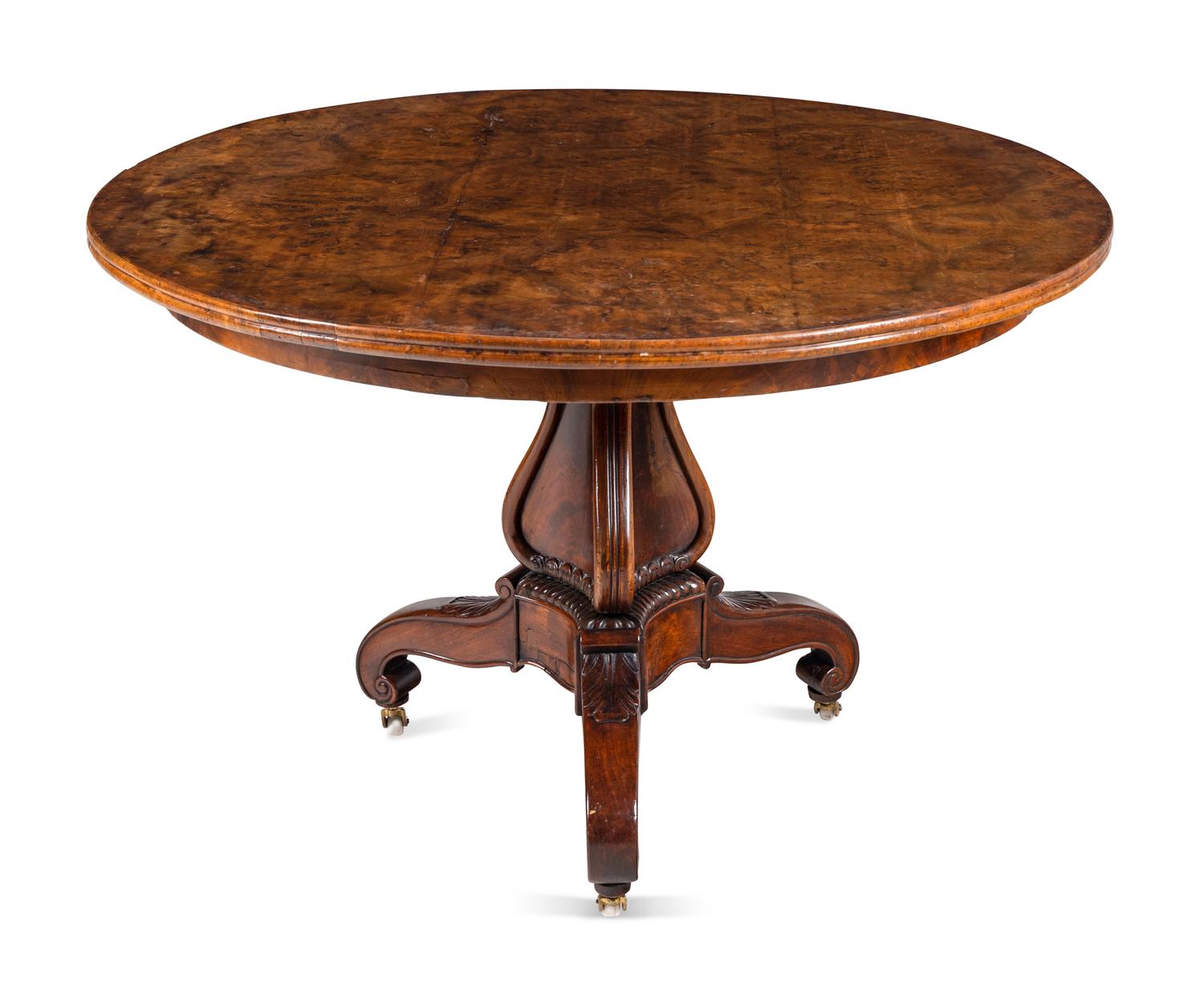 An Italian Burl Walnut Center Table
