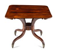 A Regency Rosewood and Mahogany Flip-Top Table