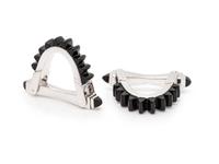 A Pair of White Gold and Onyx Stirrup Cufflinks,