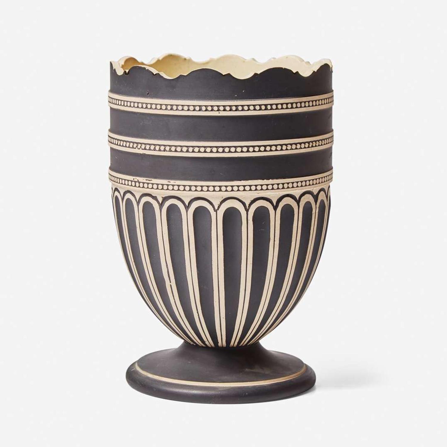 A Wedgwood & Bentley Slip-Decorated Queensware Vase UK, 1770s
