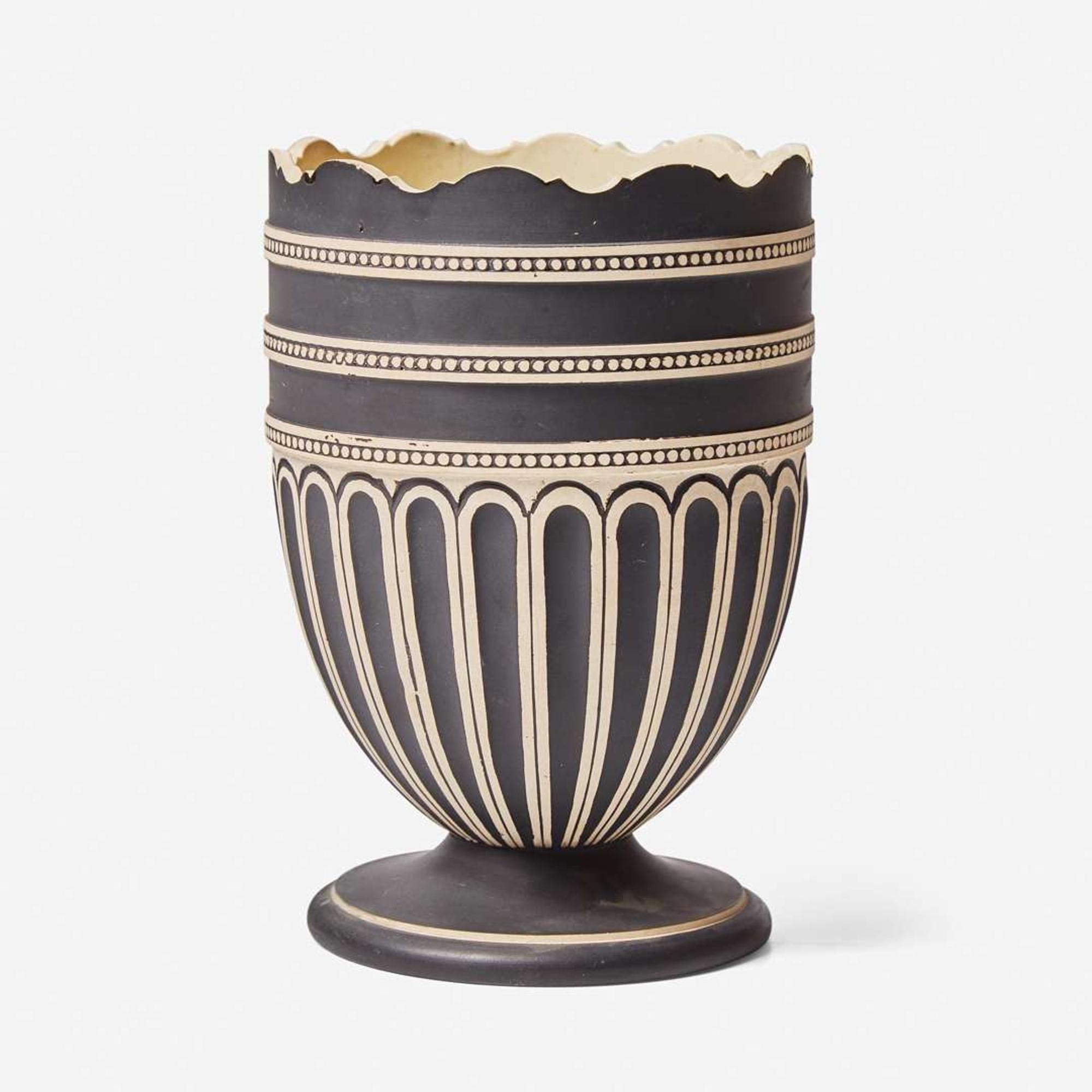 A Wedgwood & Bentley Slip-Decorated Queensware Vase UK, 1770s