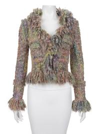 Chanel Multicolored Tweed Mohair Jacket with Scarf, Fall 2003