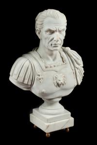 An Italian Marble Bust of a General Height 22 1/2 x width 14 inches.