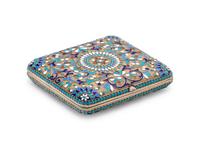A Russian Silver-Gilt and Enamel Cigarette Case