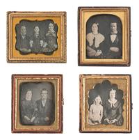 [EARLY PHOTOGRAPHY]. 14 charming cased images of family pairs and groups, mostly daguerreotypes.