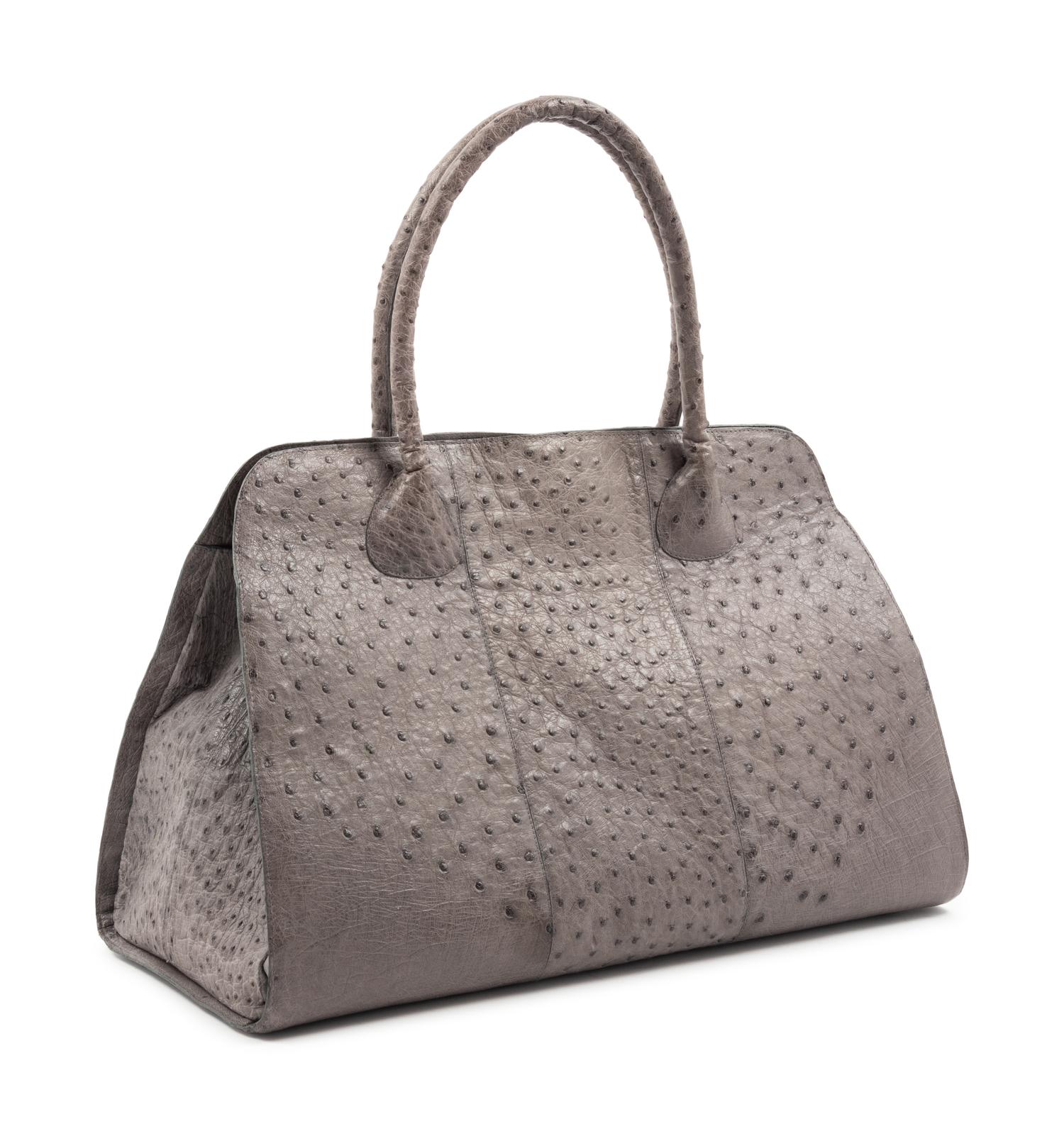 Nancy Gonzales Ostrich Hand Bag, 1990-2000s
