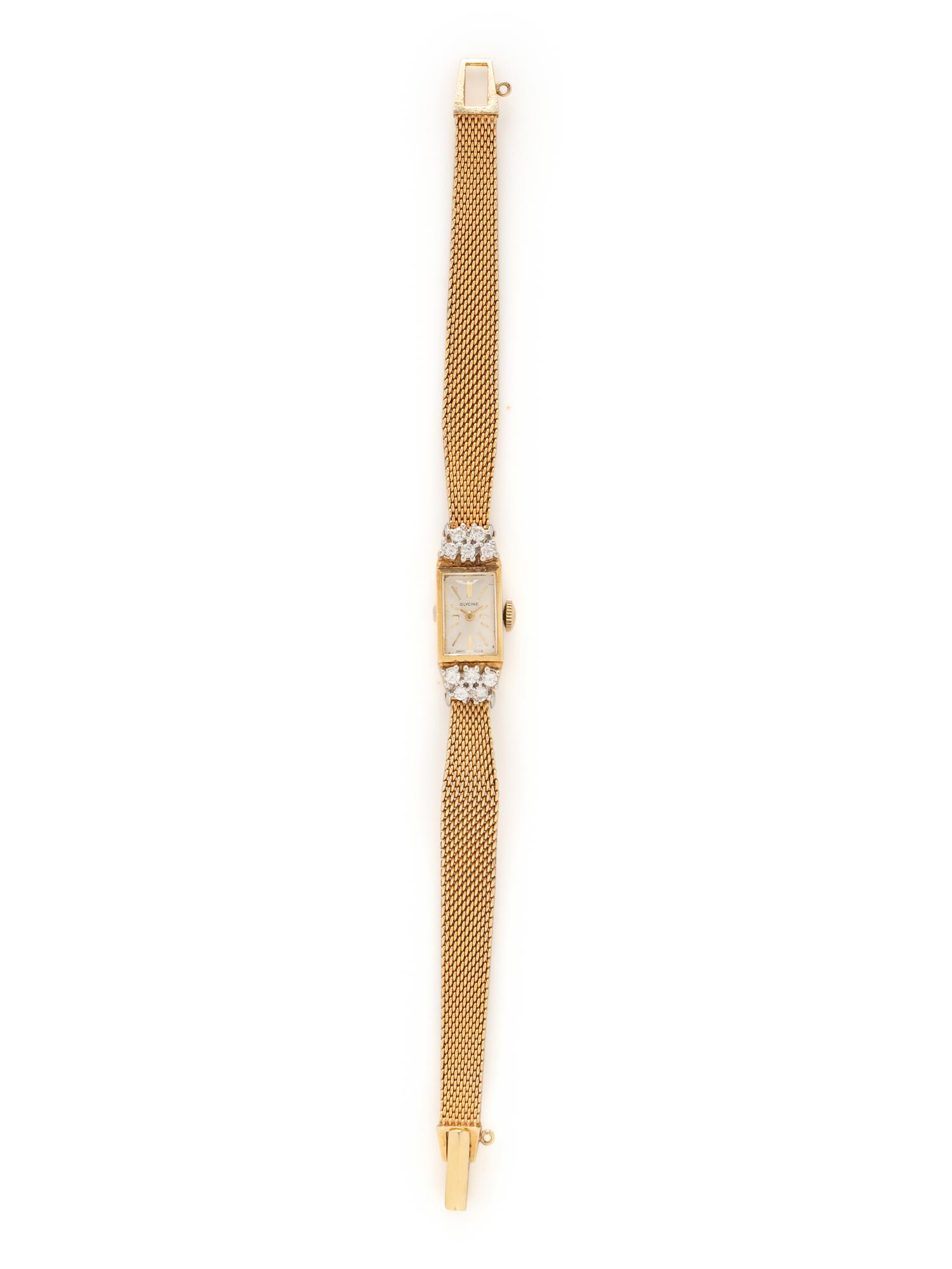 GLYCINE, YELLOW GOLD AND DIAMOND WATCH