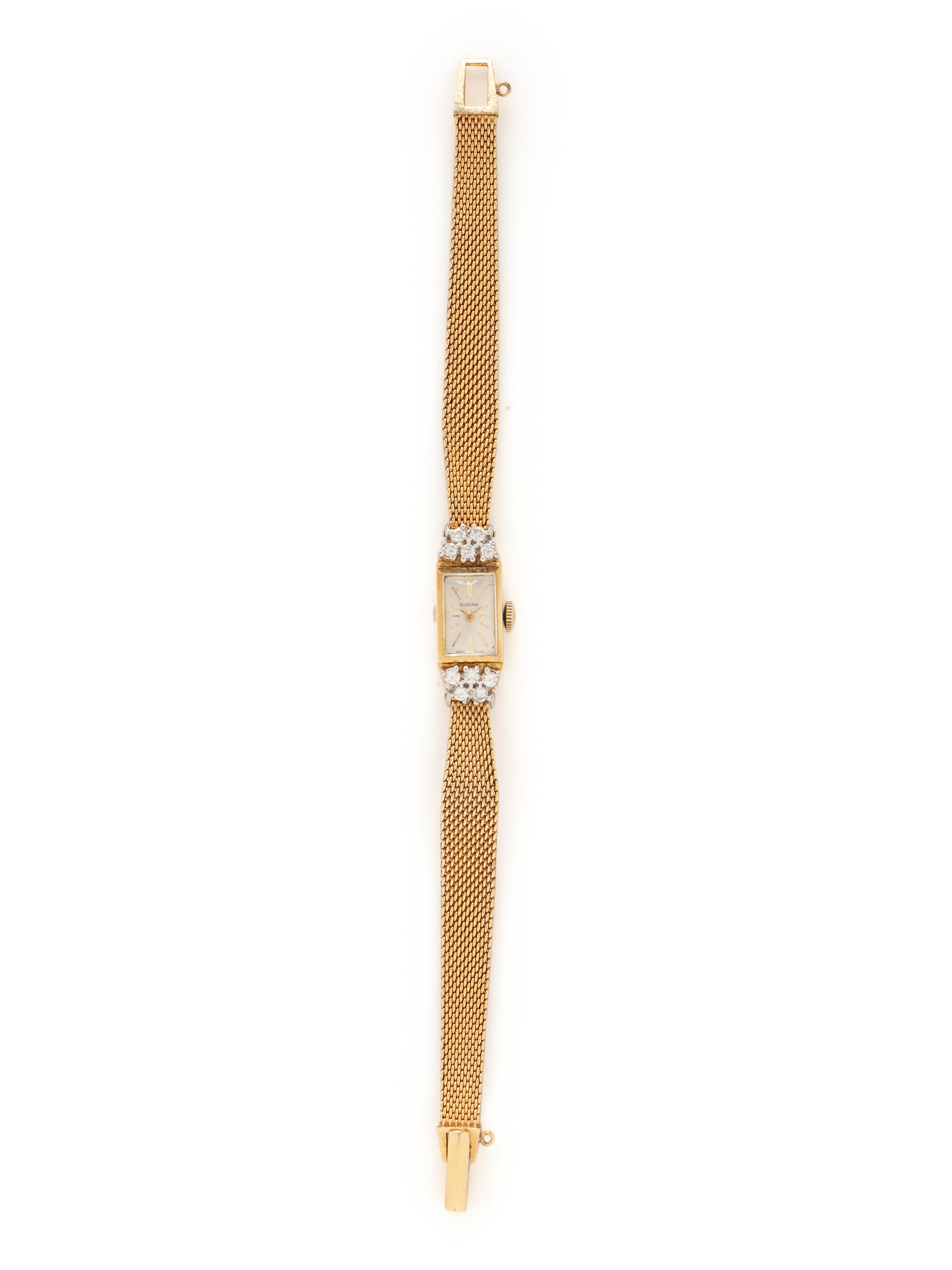 GLYCINE, YELLOW GOLD AND DIAMOND WATCH