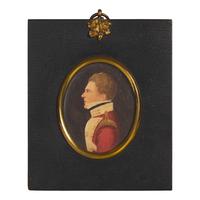 English School 19th Century, A Portrait Miniature of an Officer