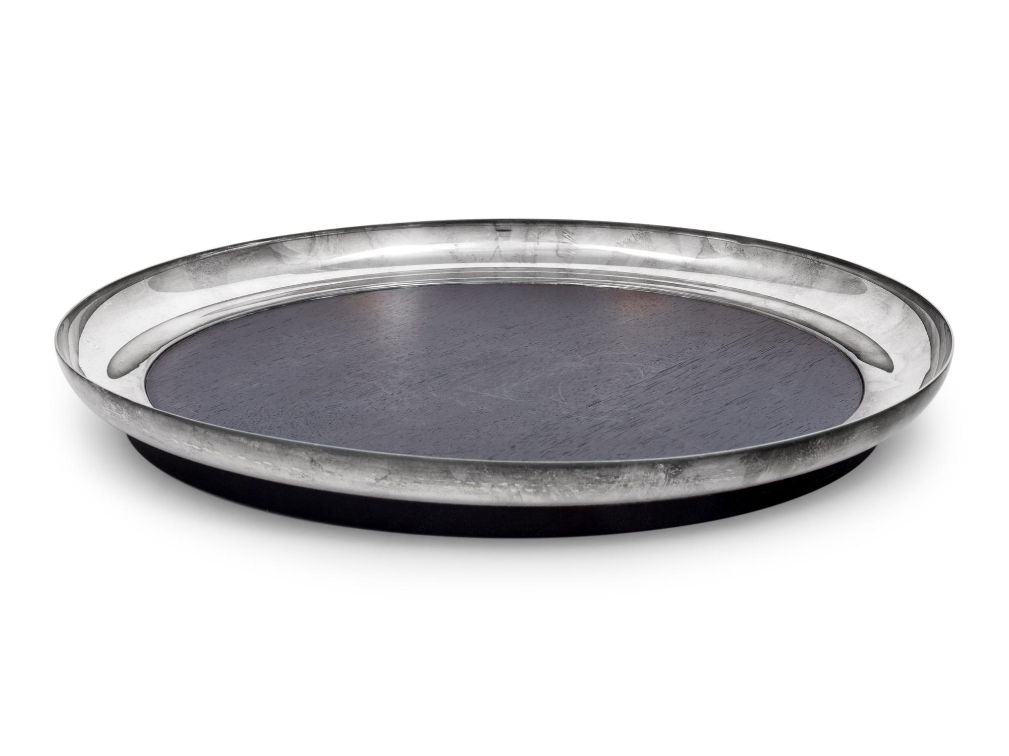 A Puiforcat Silver-Plate and Rosewood Tray