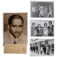 [AFRICAN AMERICANA]. A group of 10 items, featuring press photographs of high profile African Americans, incl. Arthur Shores, Stevie Wonder, and Jesse Jackson.