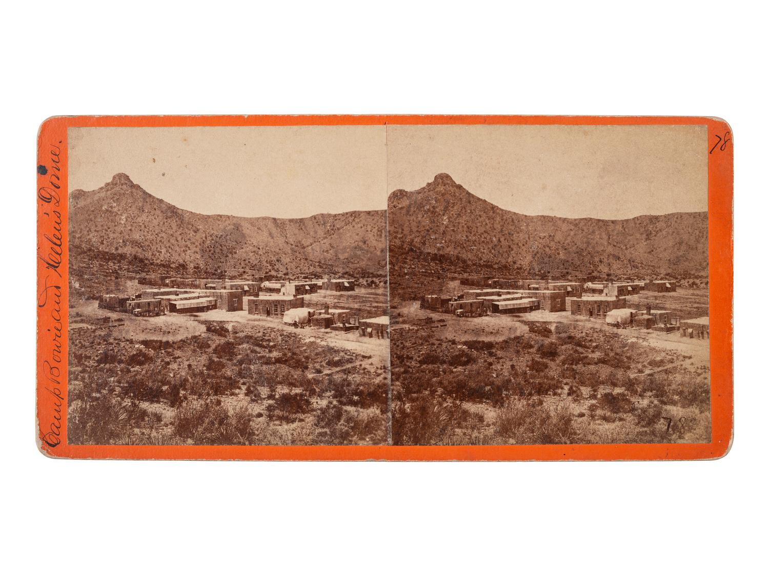 [WESTERN AMERICANA - ARIZONA]. FLANDERS, D.P., photographer. Camp Bowie and Helen's Dome . Arizona Territory: [Summer 1874].