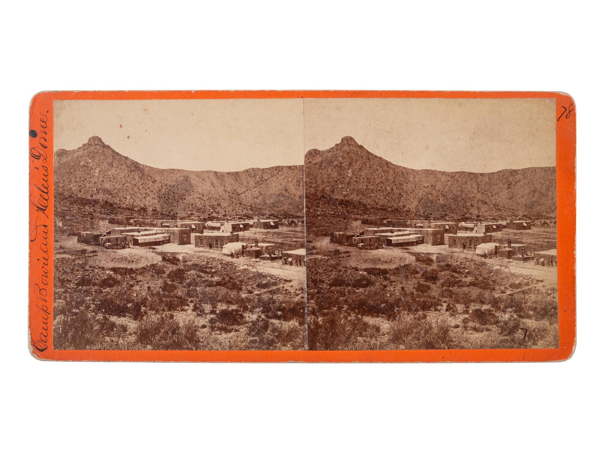 [WESTERN AMERICANA - ARIZONA]. FLANDERS, D.P., photographer. Camp Bowie and Helen's Dome . Arizona Territory: [Summer 1874].