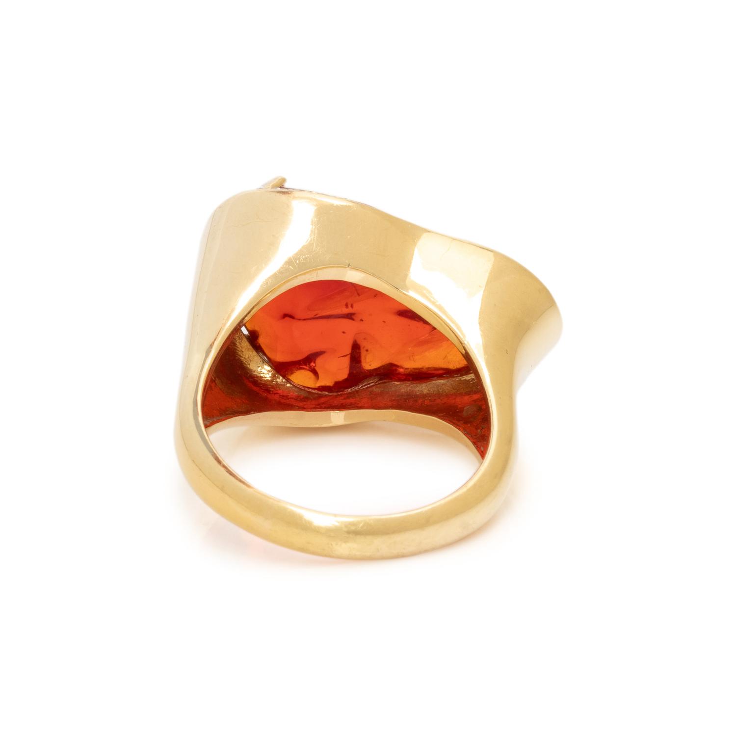 FIRE OPAL AND DIAMOND RING