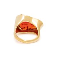FIRE OPAL AND DIAMOND RING