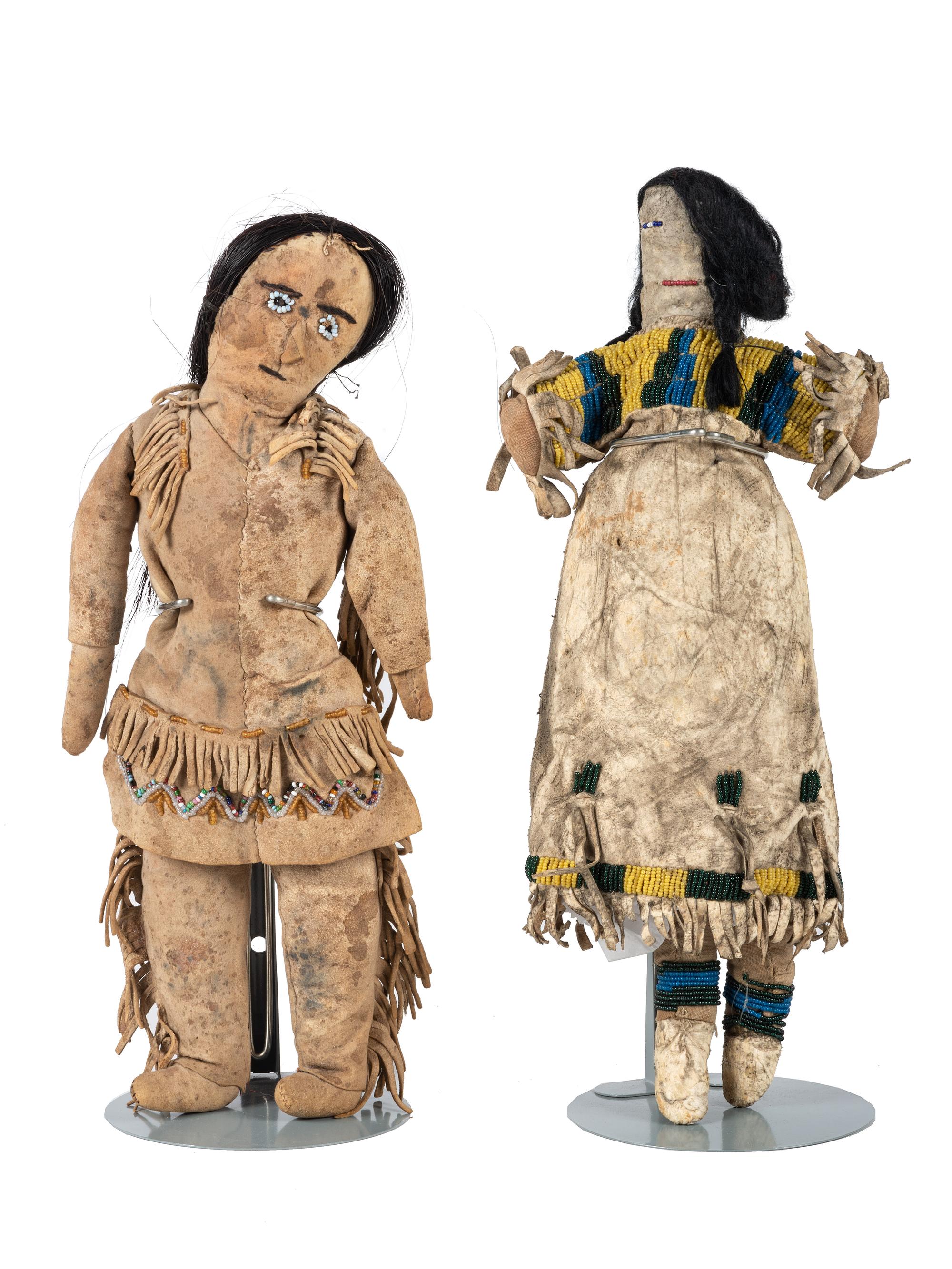 Plains Beaded Hide Dolls