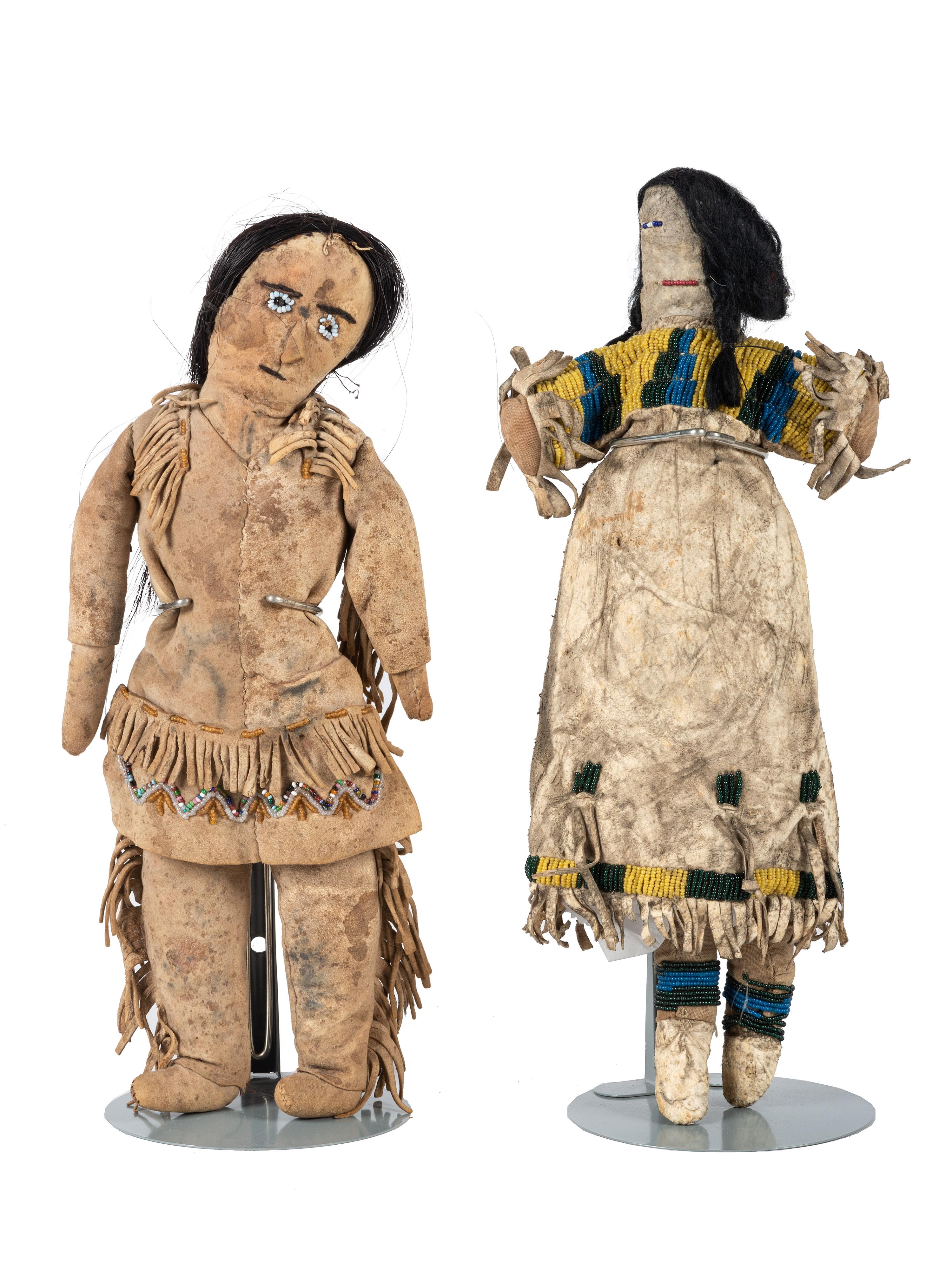 Plains Beaded Hide Dolls