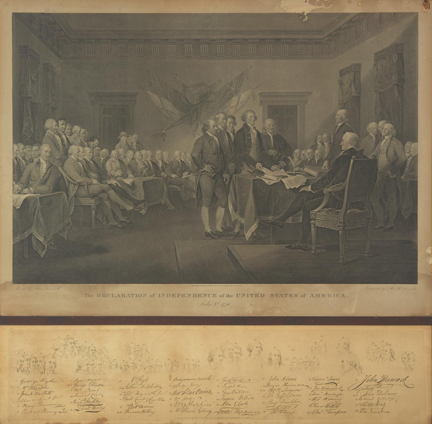 [Declaration of Independence] Durand, Asher. The Declaration of Independence of the United States of American. July 4th 1776