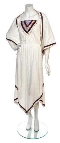 A Koos Van Den Akker White Jacquard Cotton Dress, Size XS.