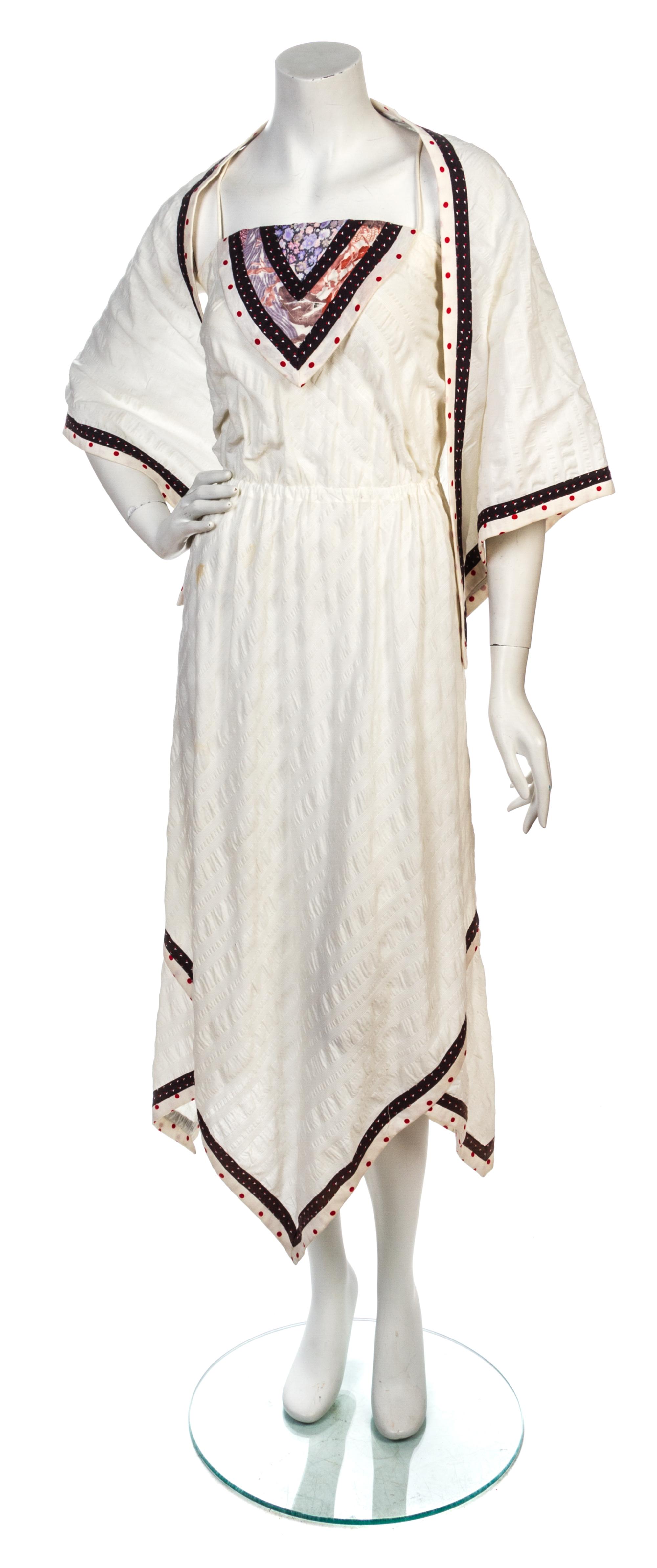 A Koos Van Den Akker White Jacquard Cotton Dress, Size XS.