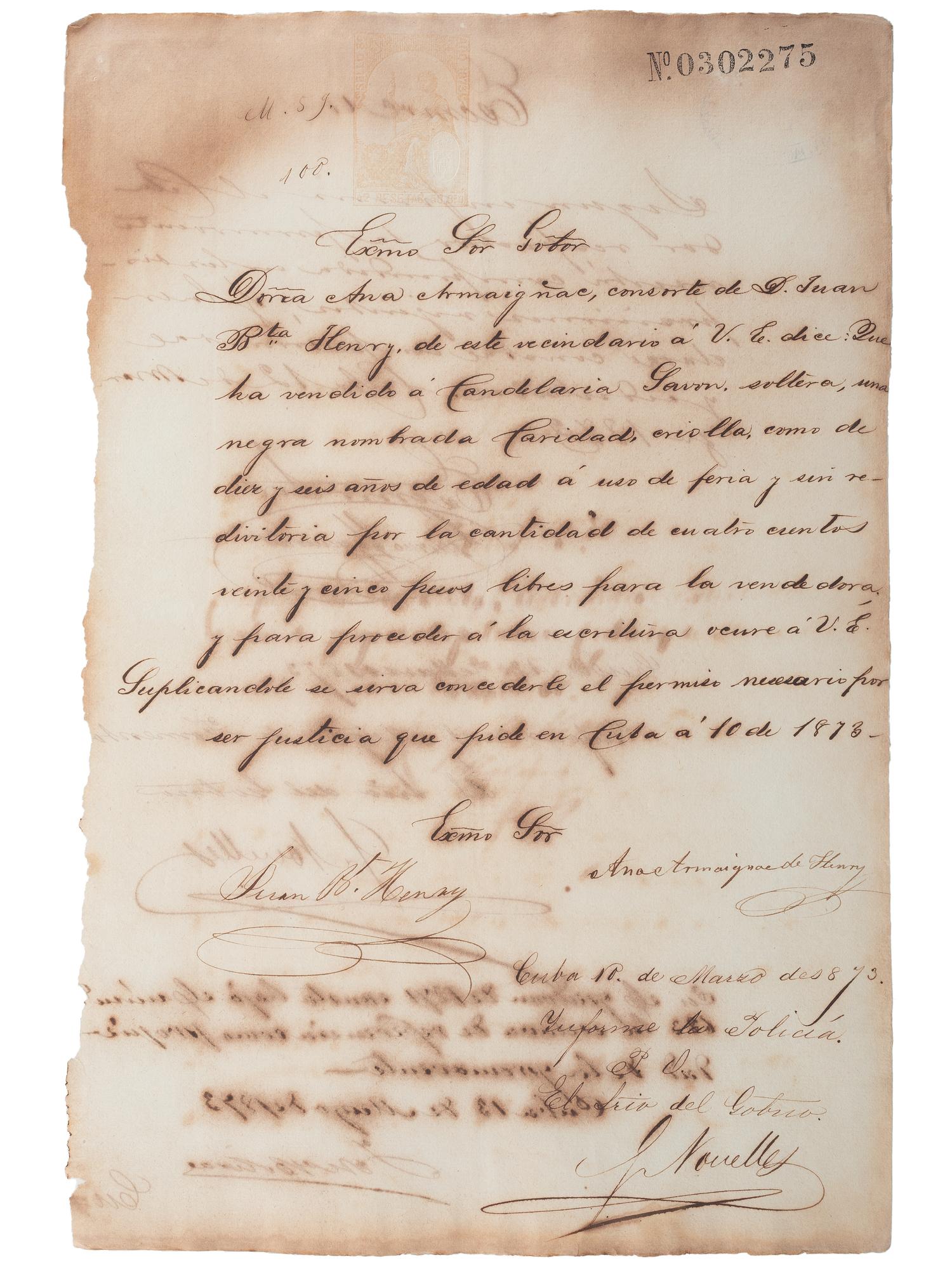 [SLAVERY & ABOLITION - CUBA]. A group of 11 manumission and sale documents for enslaved persons in Cuba.
