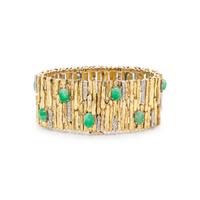 YELLOW GOLD, DIAMOND AND JADE BRACELET